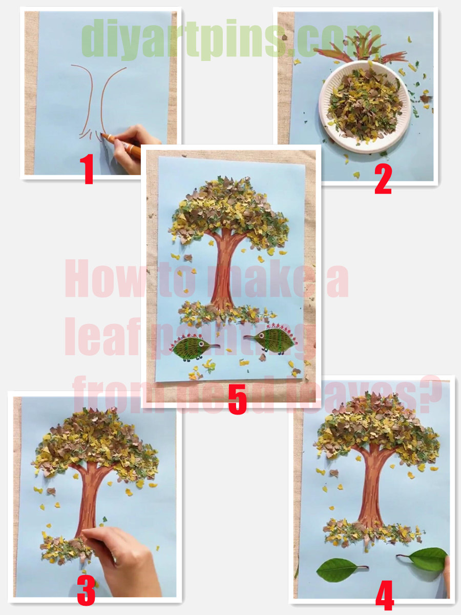 How to make a leaf painting from dead leaves