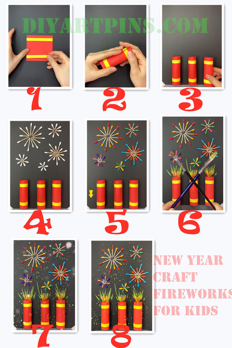 New Year craft fireworks for kids