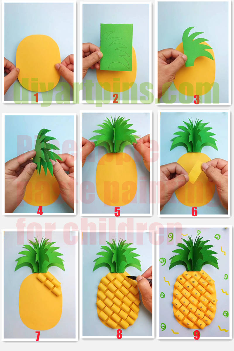Pineapple paste painting for children