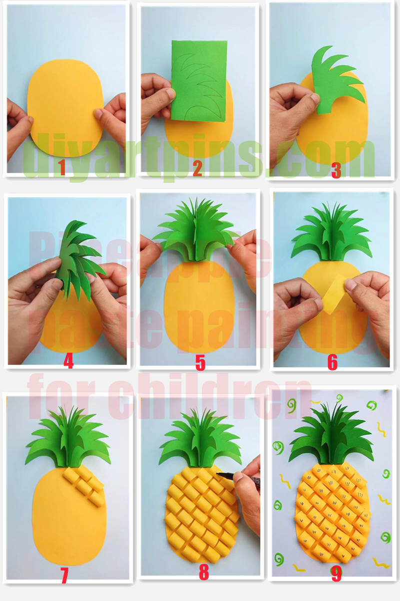 Pineapple paste painting for children Pineapple paste painting for children