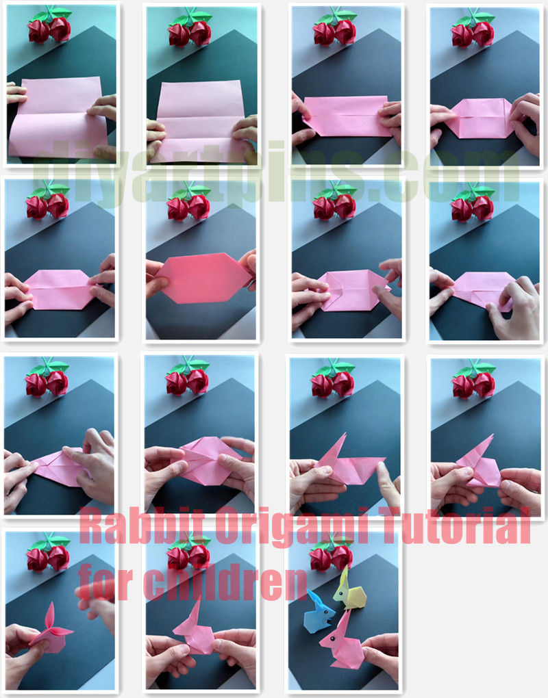 Rabbit origami tutorial for children Rabbit Origami Tutorial for children