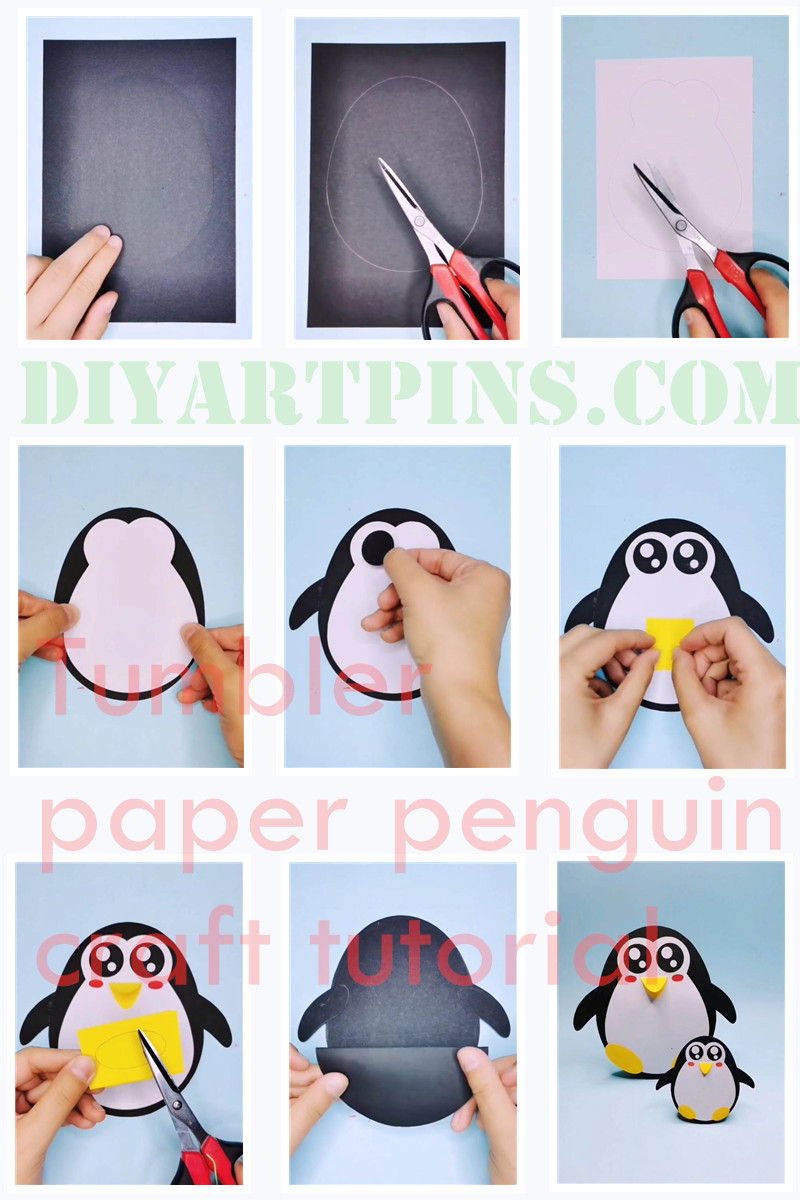 Tumbler paper penguin craft tutorial