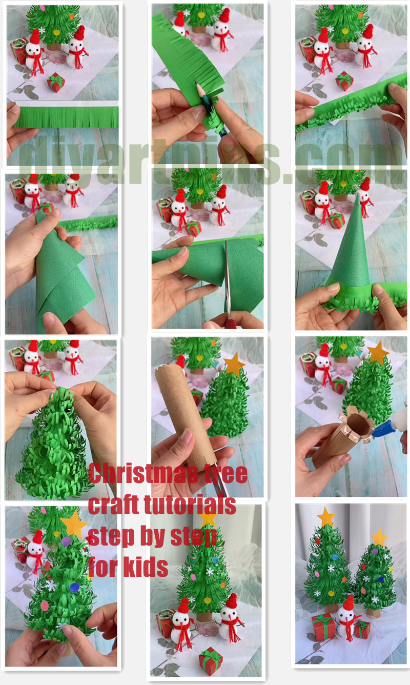 Christmas tree craft tutorials step by step for kids