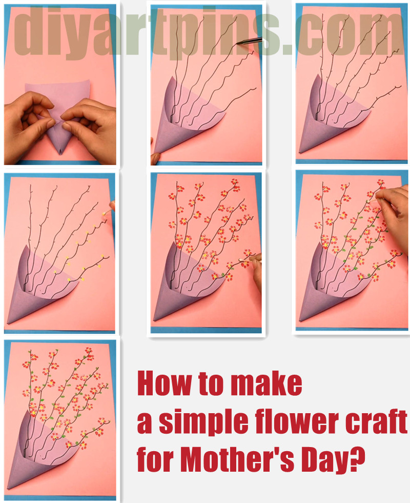 How to make a simple flower craft for Mother's Day How to make a simple flower craft for Mother's Day