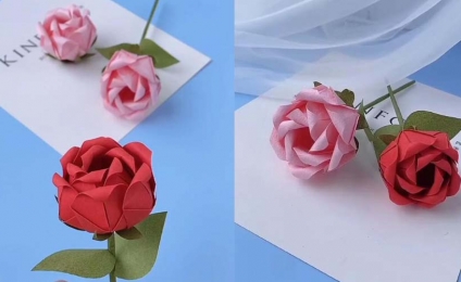 Paper folding rose flower steps you can try