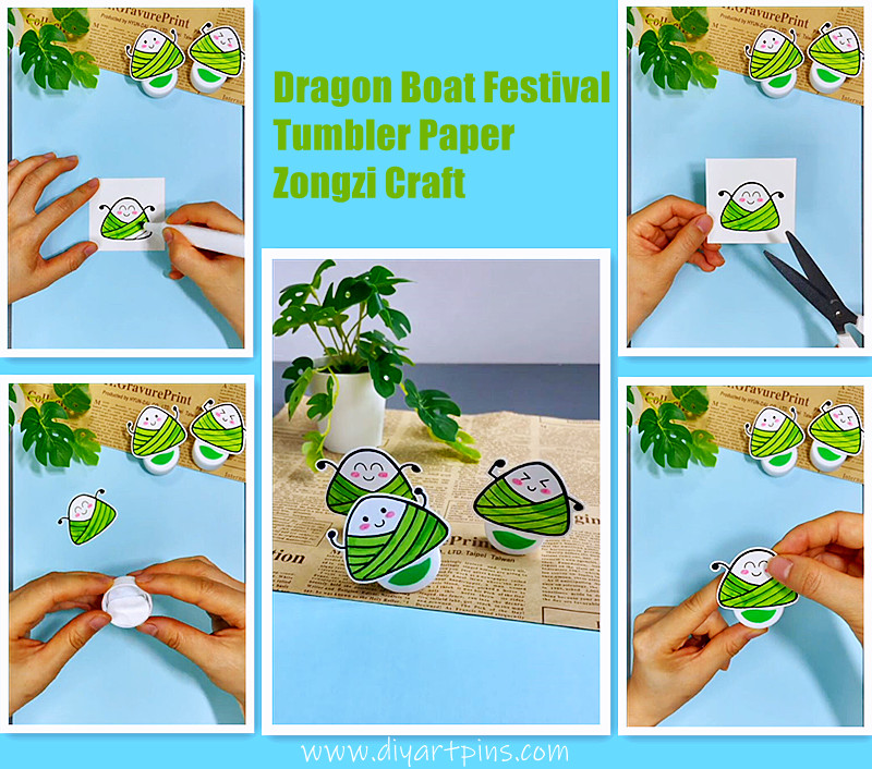 Dragon Boat Festival tumbler paper rice dumpling(Zongzi) craft