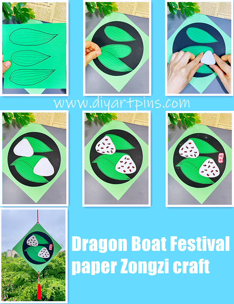 Chinese Dragon Boat Festival clay and paper Zongzi craft