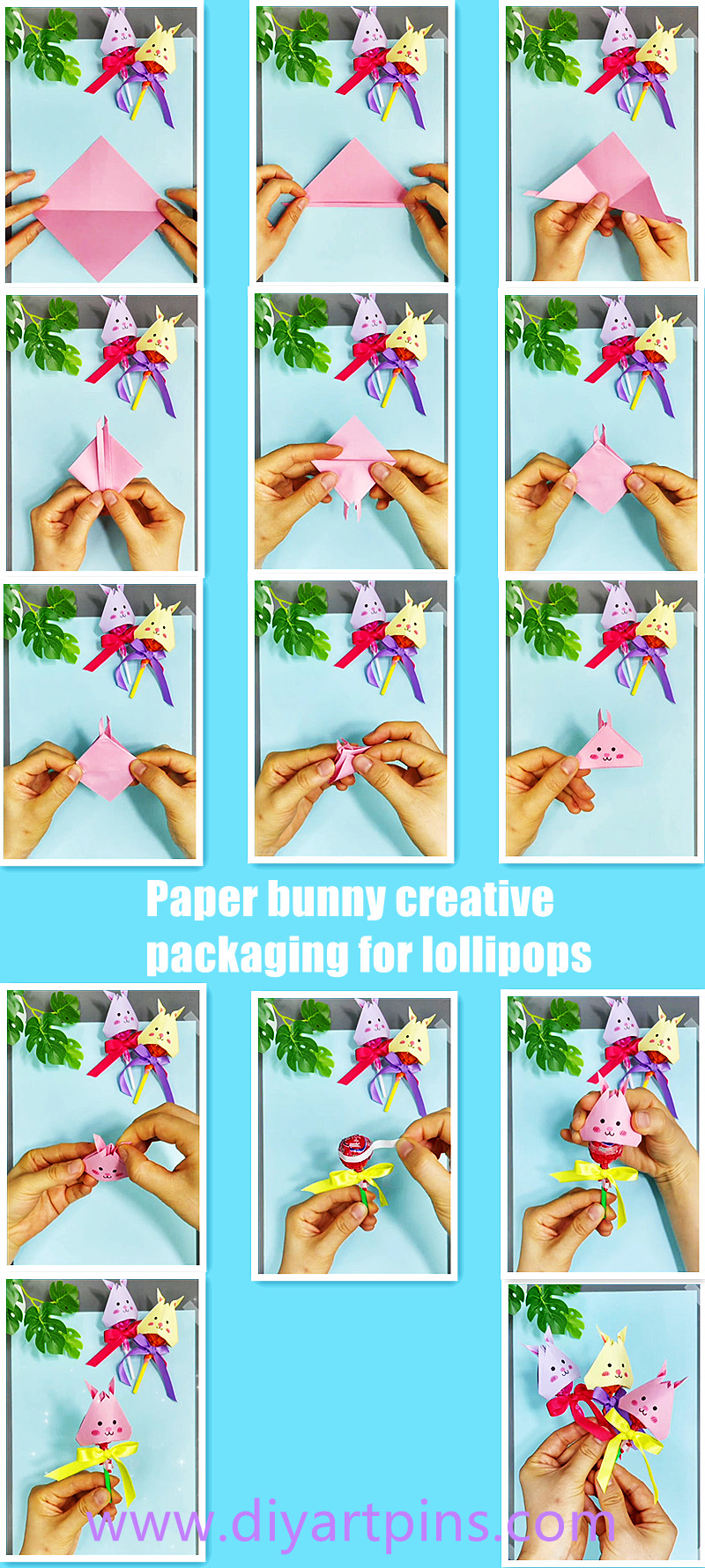 Paper bunny creative packaging for lollipops