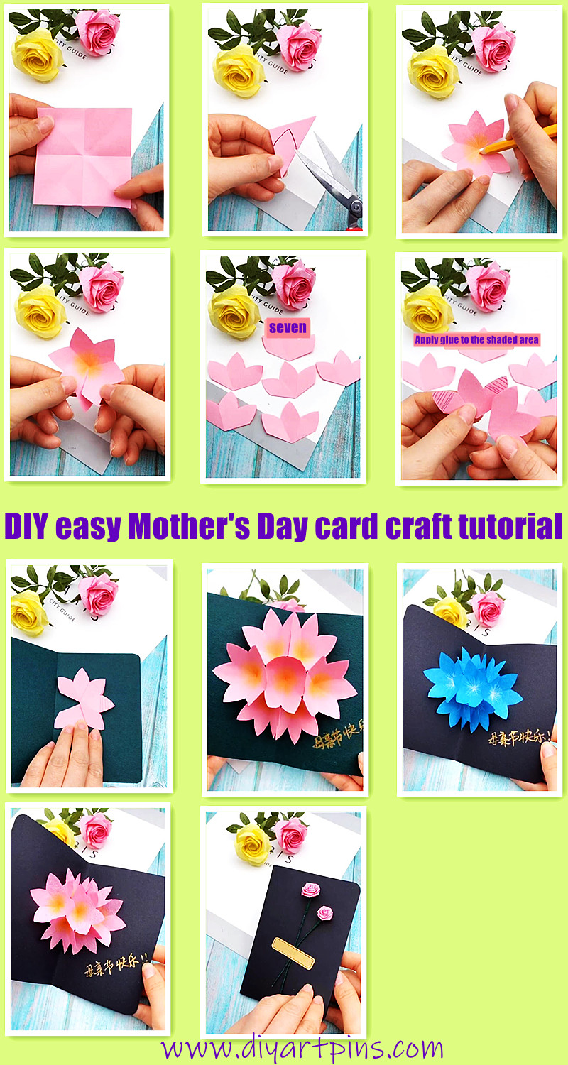 DIY easy Mother's Day card craft tutorial