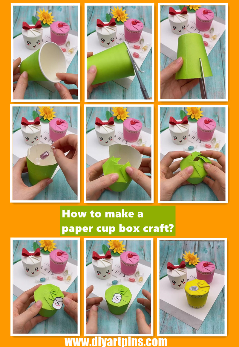 How to make a paper cup box craft?