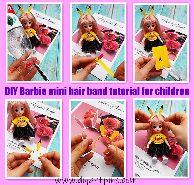 DIY Barbie mini hair band tutorial for children - DIY ART PINS