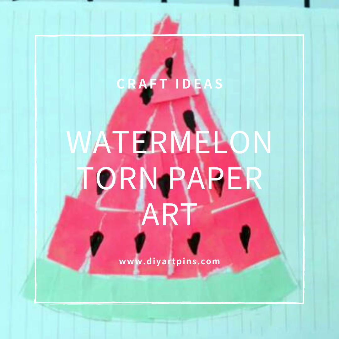 Watermelon torn paper painting like the first one