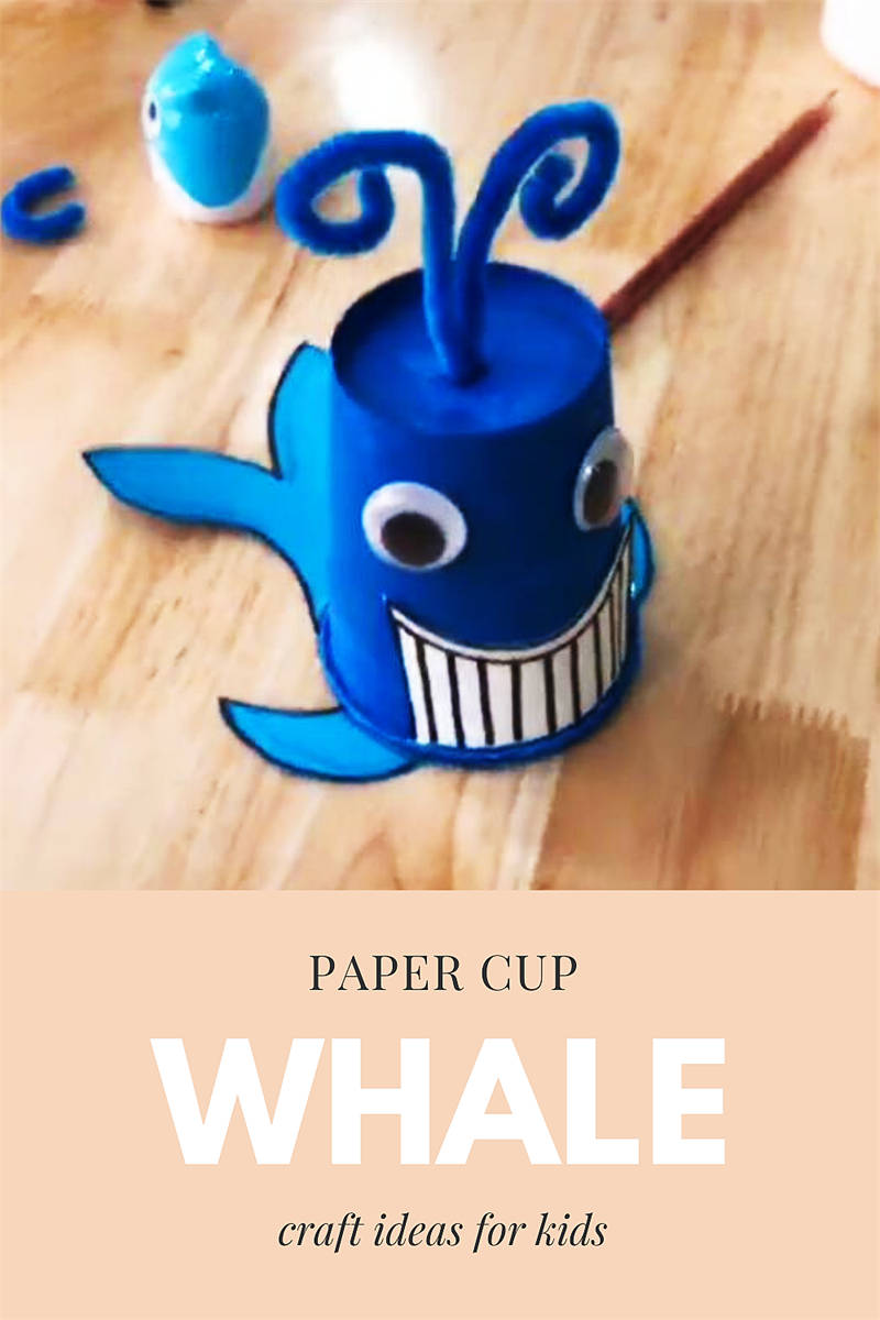 The second easy paper cup whale craft idea for your kids