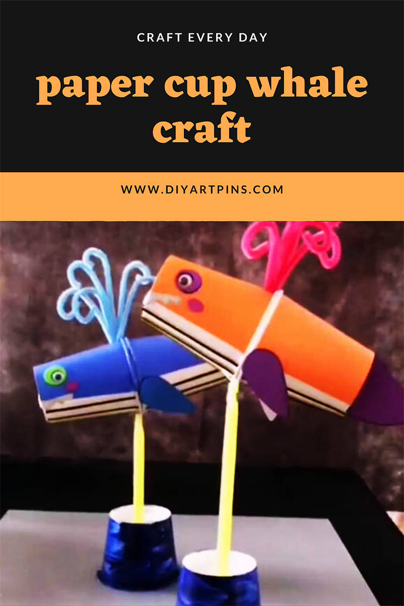 The third easy paper cup whale craft idea for your kids