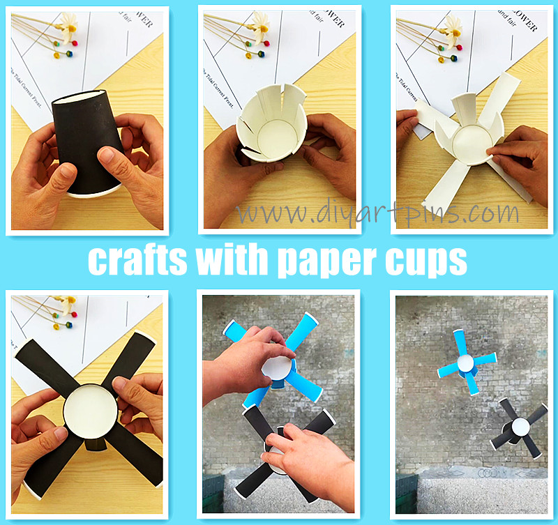 Paper cup spiral windmill making tutorial