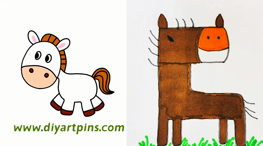 15 Horse Drawings For Kids, Teach You How To Draw A Horse? - DIY ART PINS