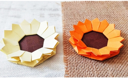 Easy sunflower origami tutorial step by step(with pictures)